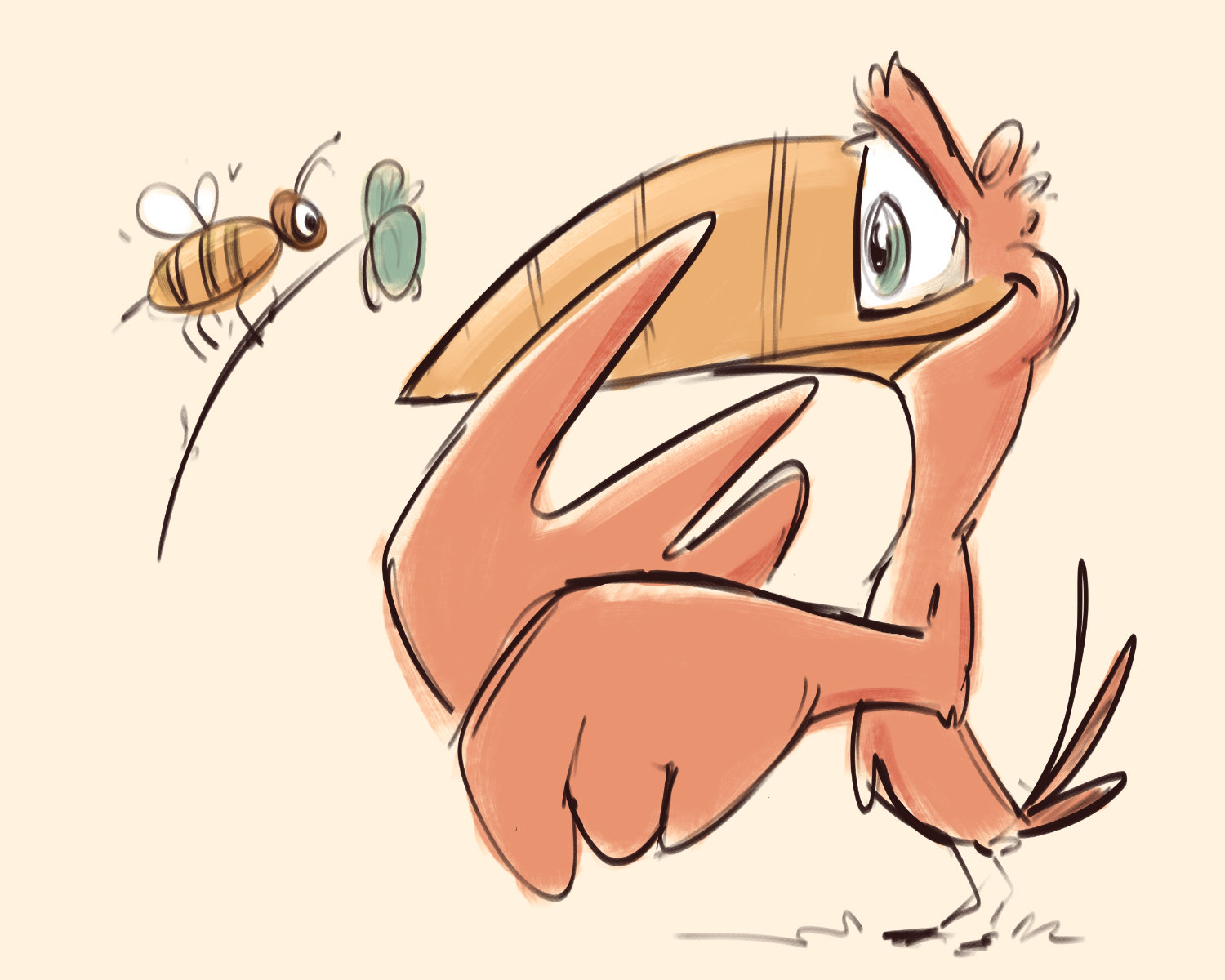 Bashful bird and bee